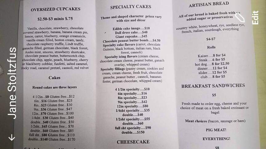 Hellertown Bakery - Hellertown, PA menu_pic