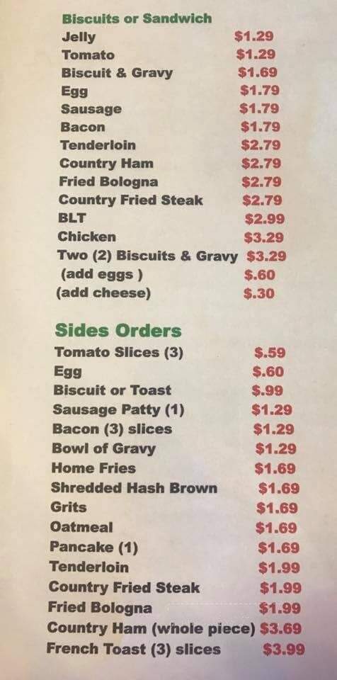 Corner Market and Cafe - Mouth of Wilson, VA menu_pic