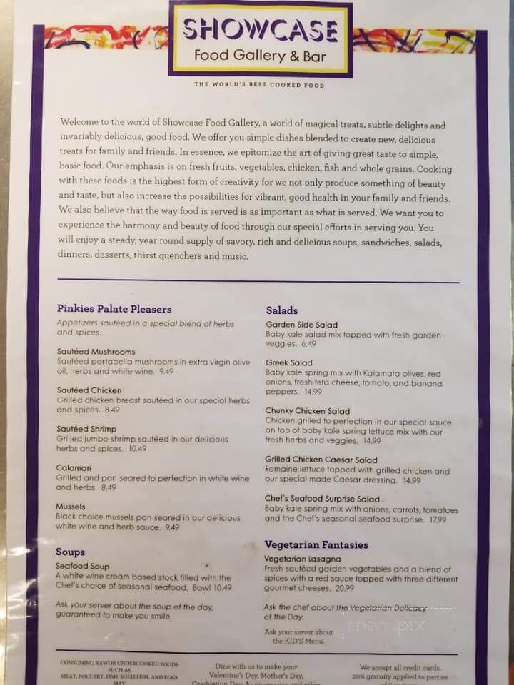 Showcase Eatery - College Park, GA menu_pic