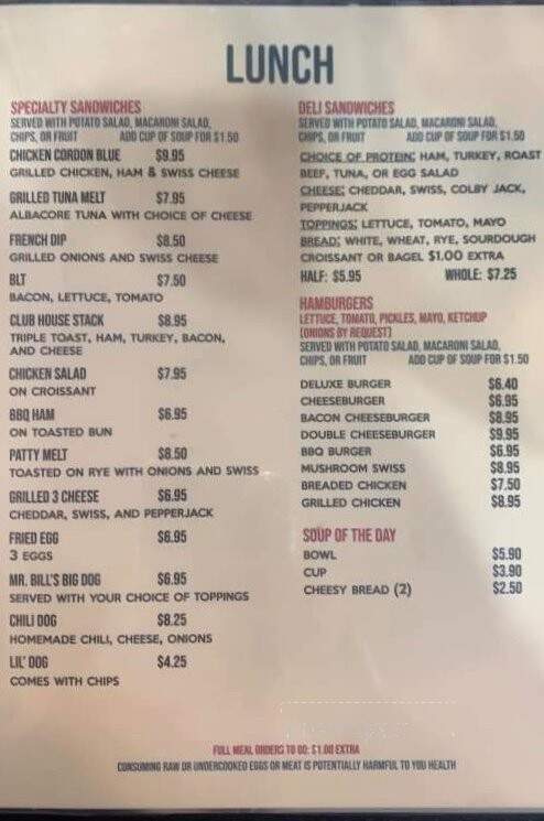 Mr Bills Espresso - Longview, WA menu_pic