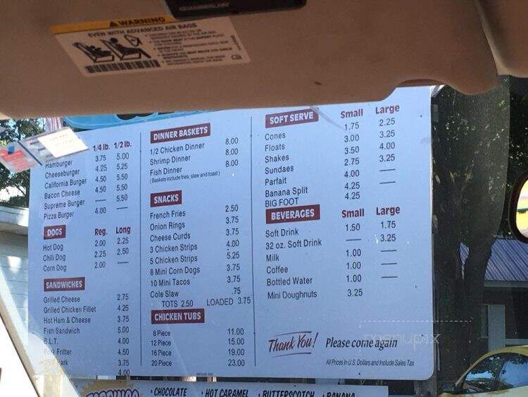 Northview Drive Inn - Webster, WI menu_pic