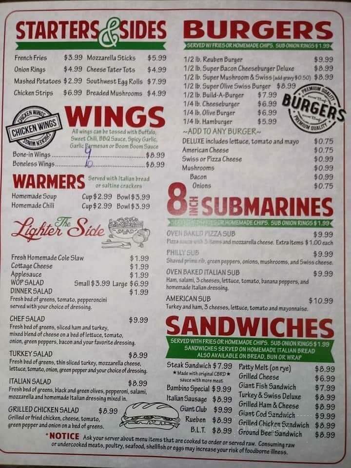 Tony's Original Restaurant - St Charles, MI menu_pic