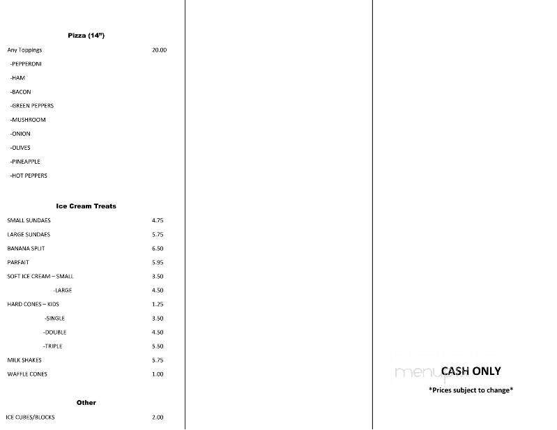Campbell's Drive-In Restaurant - Gore Bay, ON menu_pic