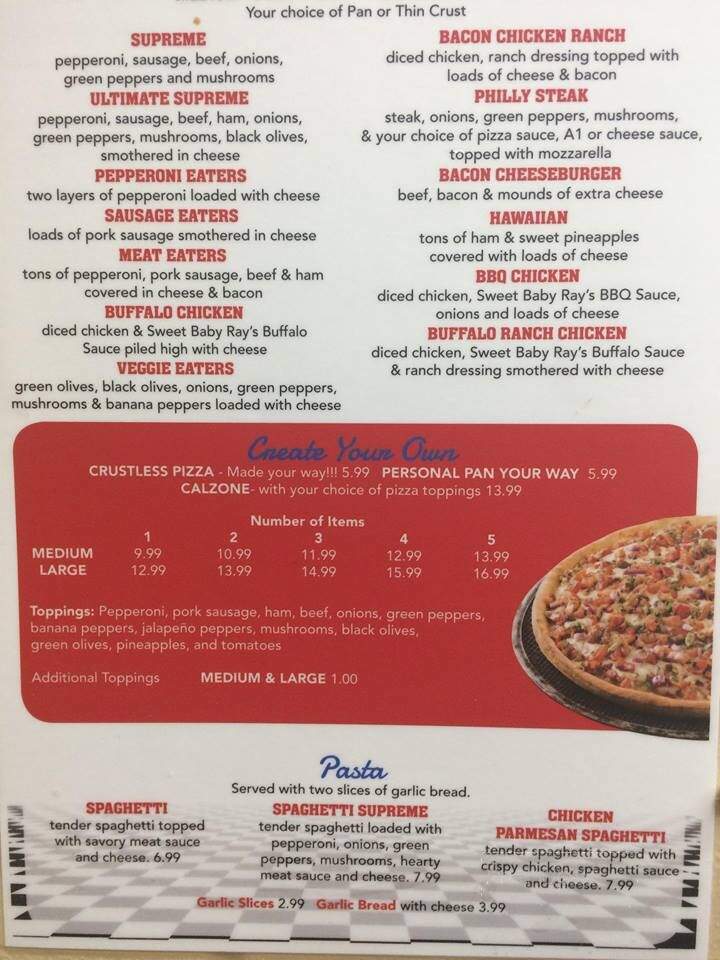 Hot Rod Pizza - Hindman, KY menu_pic