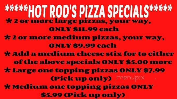 Hot Rod Pizza - Hindman, KY menu_pic