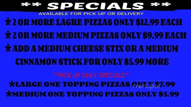 Hot Rod Pizza - Hindman, KY menu_pic