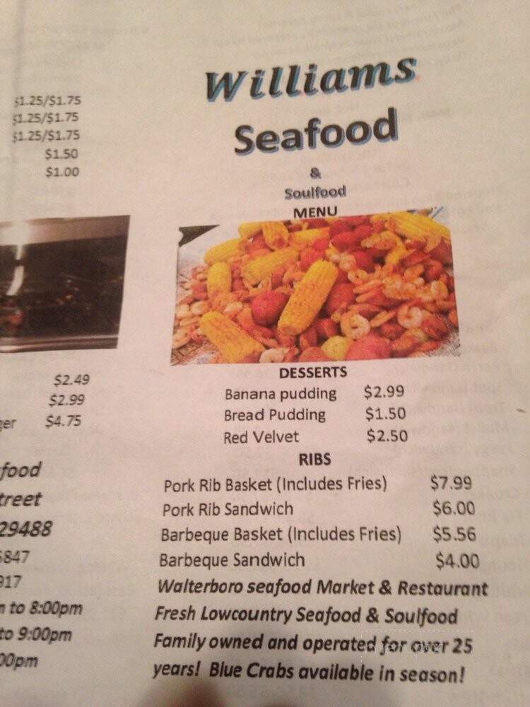 Williams Seafood - Walterboro, SC