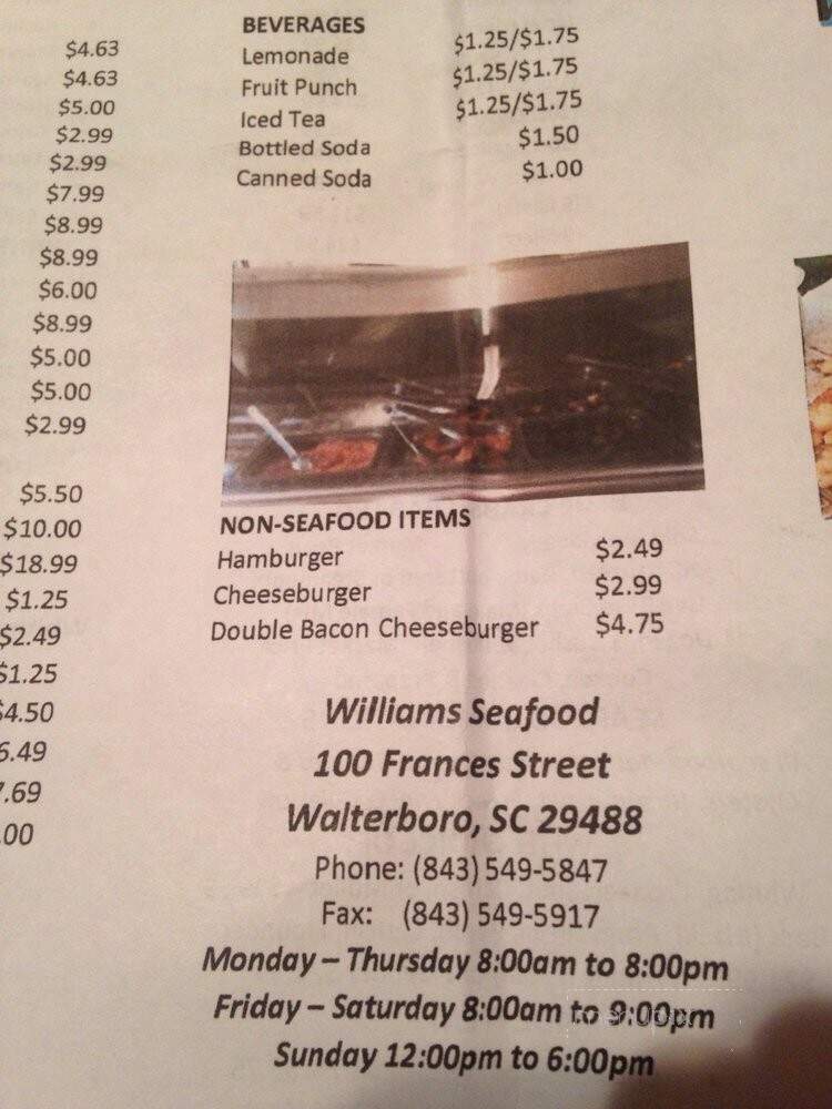 Williams Seafood - Walterboro, SC