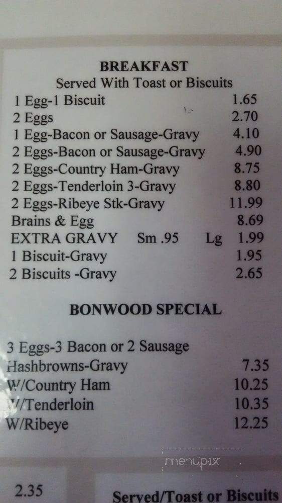 Bonwood Cafe - Jackson, TN menu_pic