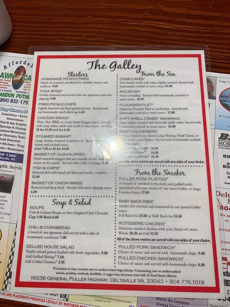 Galley - Deltaville, VA menu_pic
