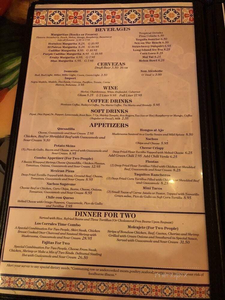 Los Corrales - Show Low, AZ menu_pic