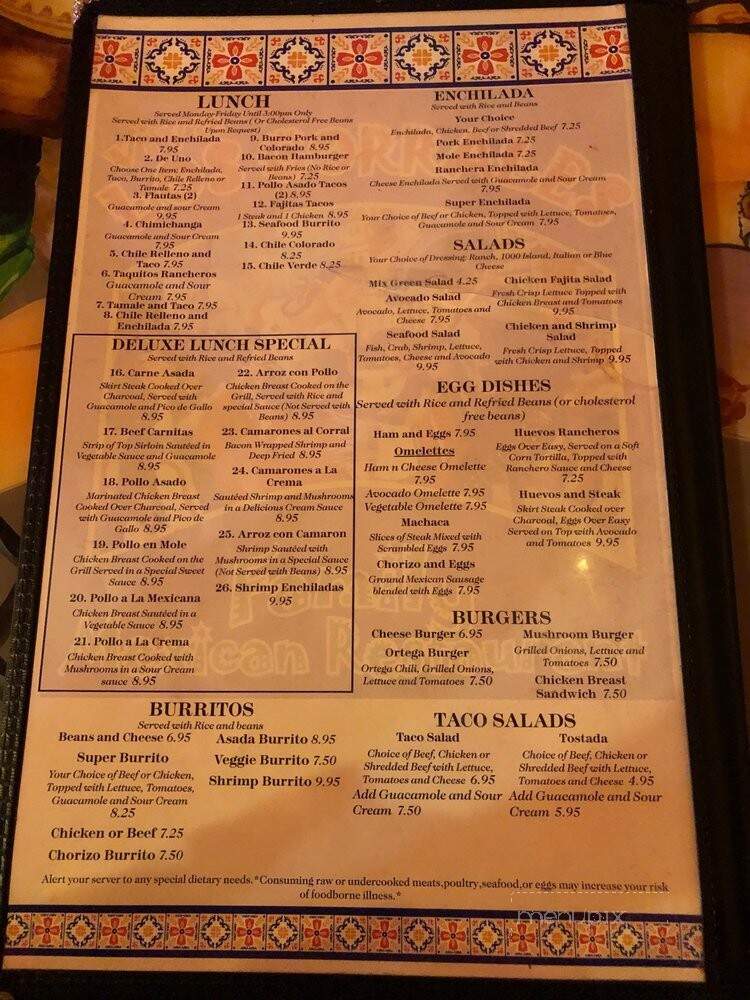 Los Corrales - Show Low, AZ menu_pic