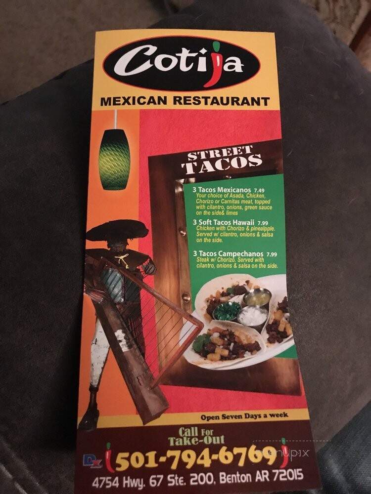 Cotija Mexican Grill - Benton, AR menu_pic