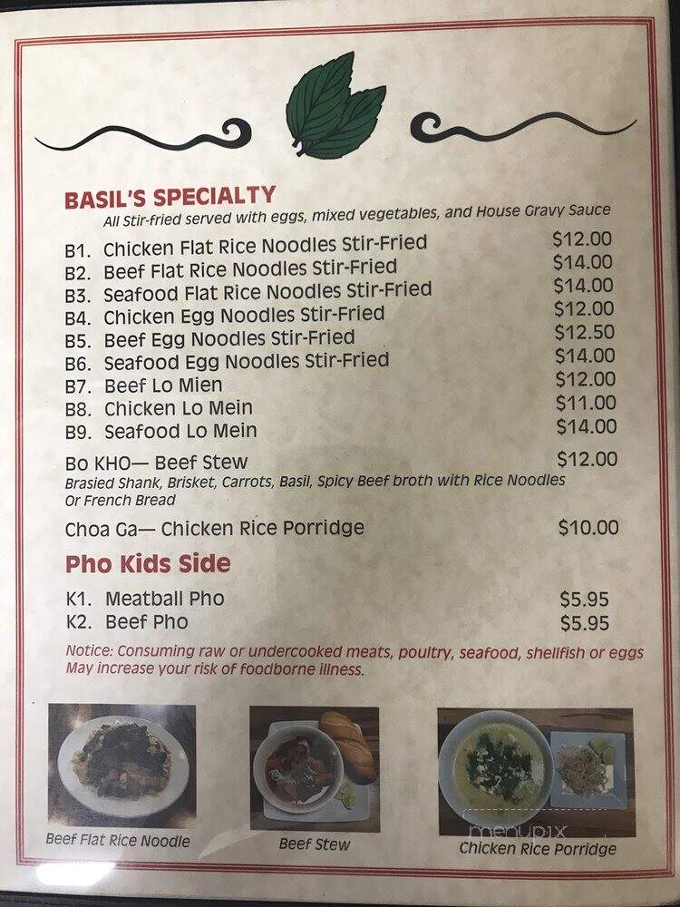 Basil's Cafe - Long Beach, MS menu_pic