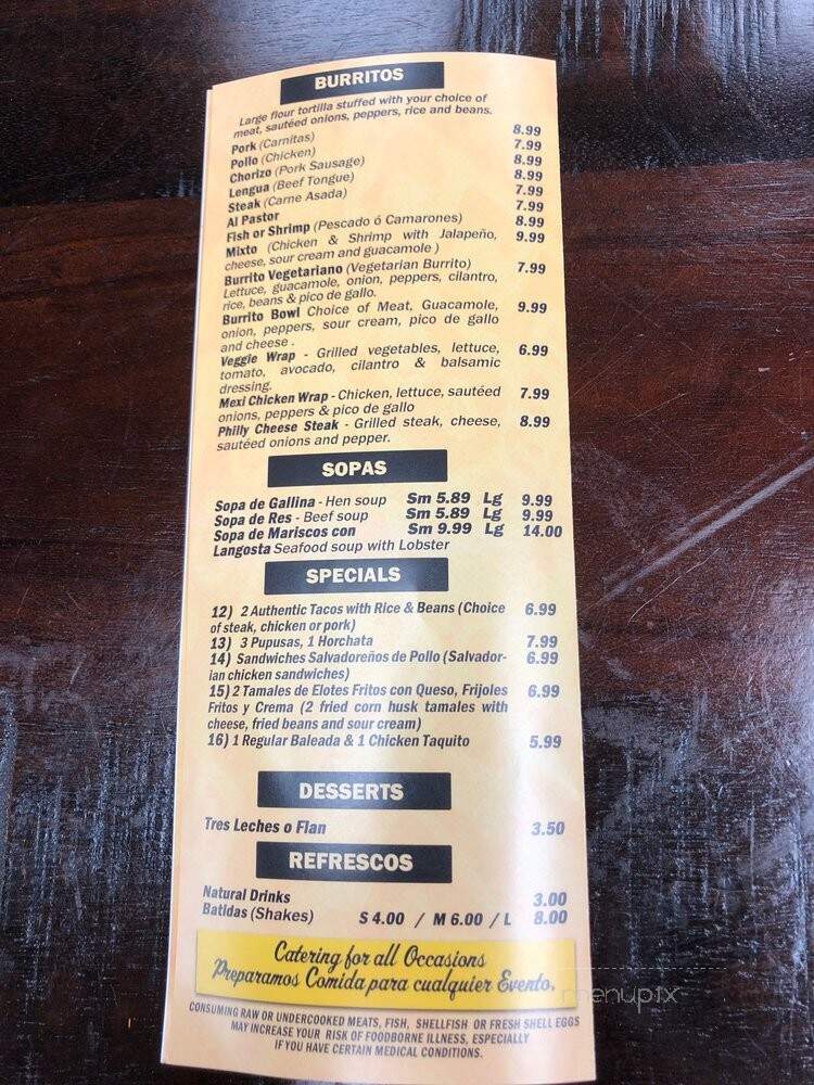 El Paso Taco Grill II - Copiague, NY menu_pic