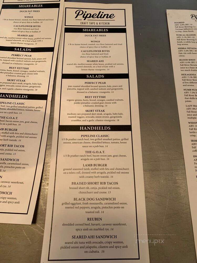 Pipeline Craft Taps & Kitchen - Mount Shasta, CA menu_pic