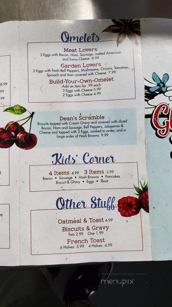 Gloria's - Hyrdro, OK menu_pic