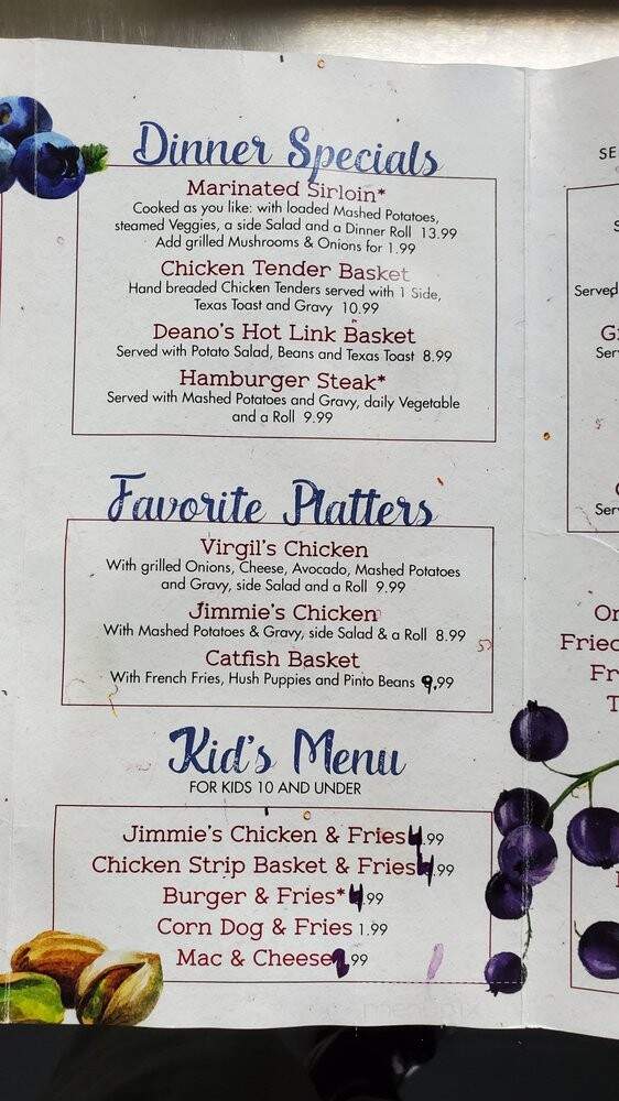 Gloria's - Hyrdro, OK menu_pic
