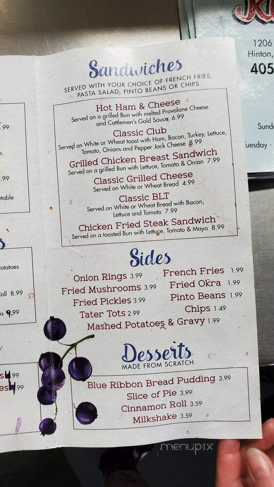Gloria's - Hyrdro, OK menu_pic