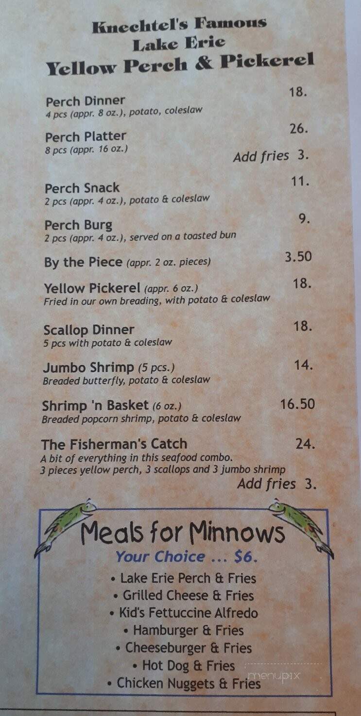 Fisherman's Catch Bar & Restaurant - Norfolk, ON menu_pic