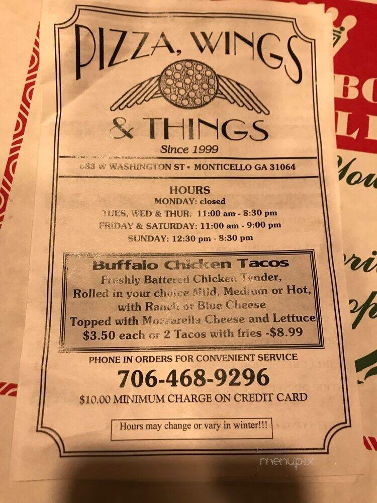 Pizza Wings & Things - Monticello, GA