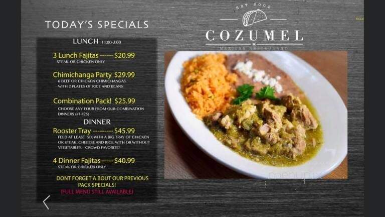 Cozumel - Houston, MO menu_pic