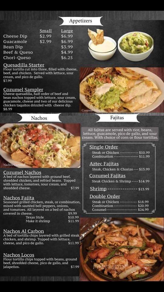 Cozumel - Houston, MO menu_pic