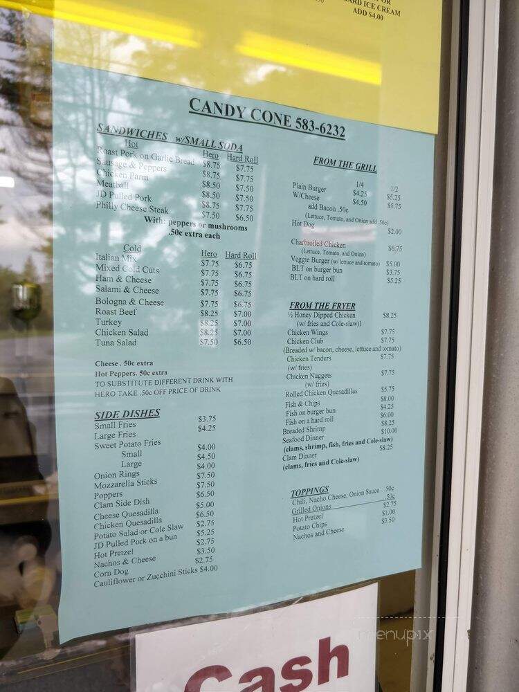 Candy Cone - White Lake, NY menu_pic
