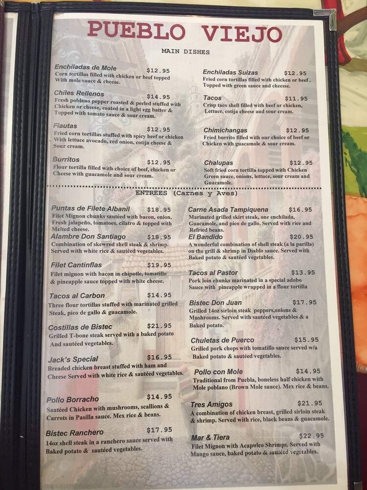 Pueblo Viejo - Carmel, NY menu_pic