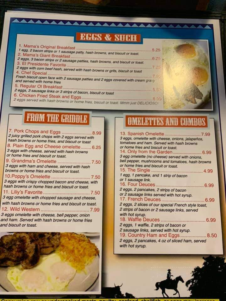 El Presidente - Brownsboro, TX menu_pic