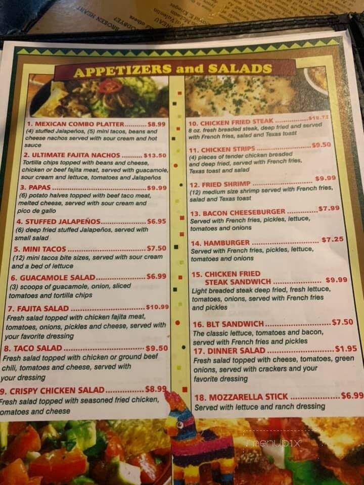 El Presidente - Brownsboro, TX menu_pic