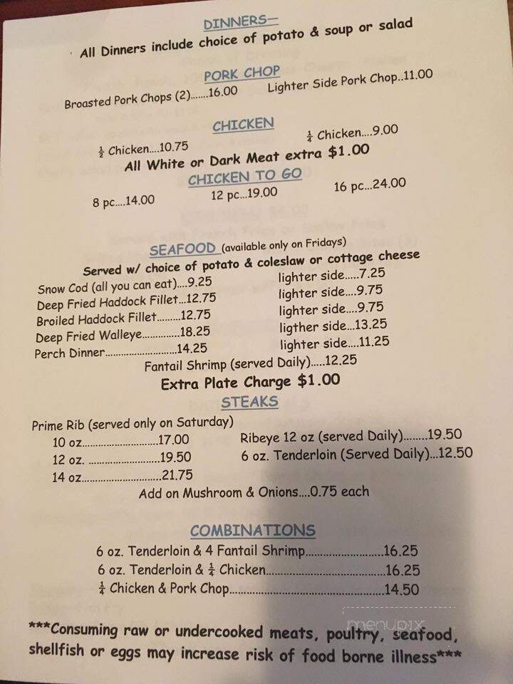 Lake View Inn - Pelican Lake, WI menu_pic