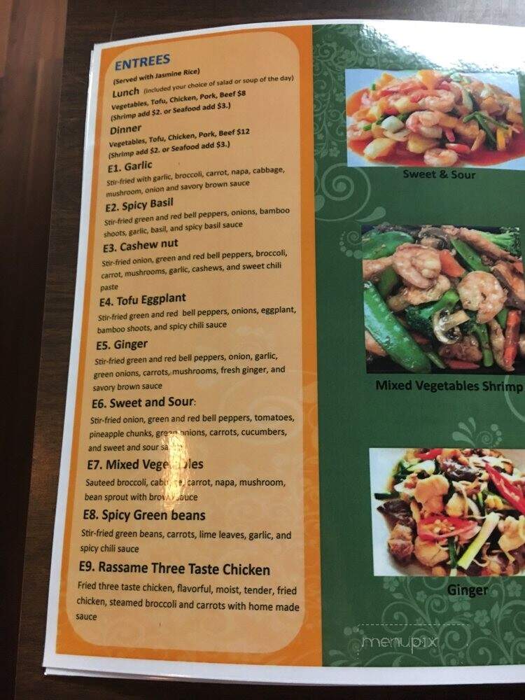 Rassame's Thai Cuisine - Greensburg, PA menu_pic