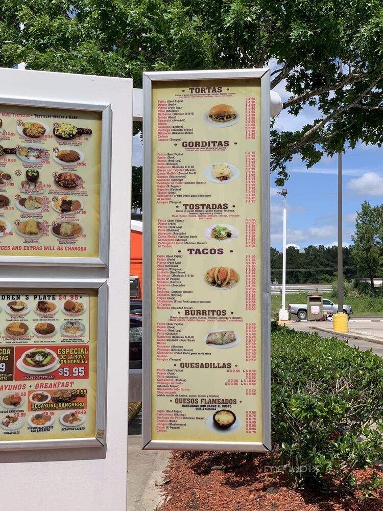 Rancho's Taquieria - Dickinson, TX menu_pic