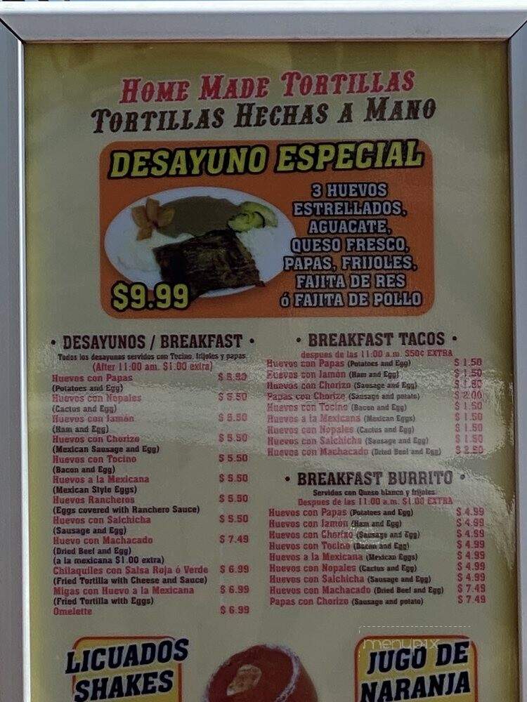 Rancho's Taquieria - Dickinson, TX menu_pic
