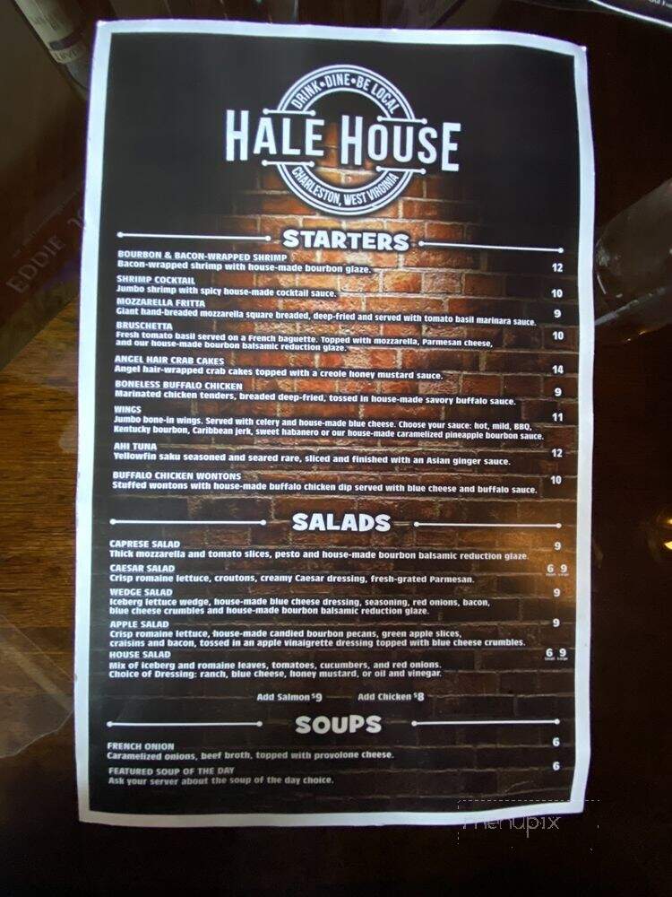 Hale House - Charleston, WV menu_pic