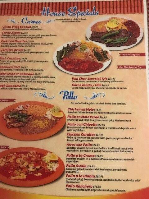 Chula Vista Mexican Restaurant - Salem, OR menu_pic