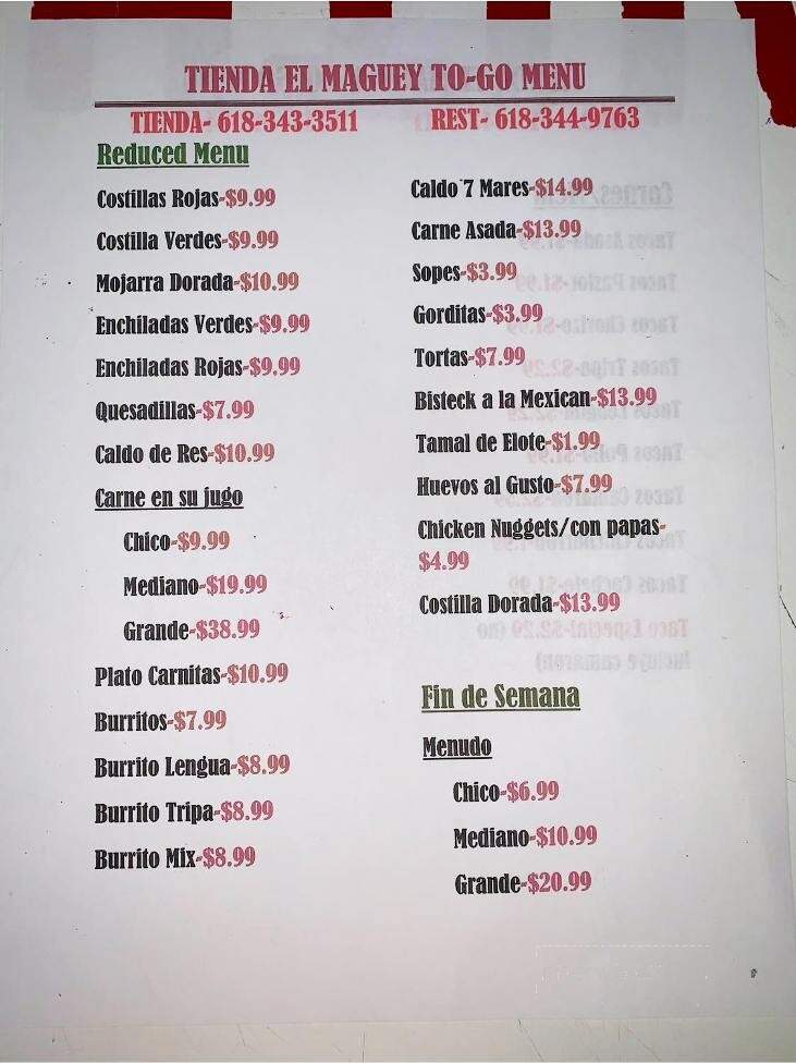 Tienda el Maguey - Collinsville, IL menu_pic