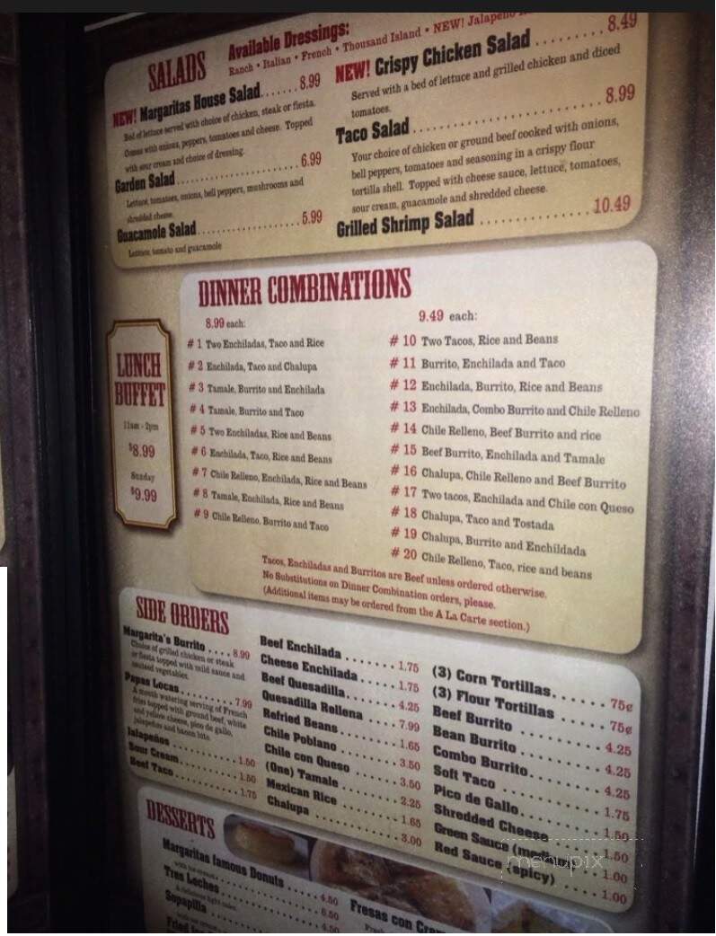 Margaritas Mexican Grill - Scottsboro, AL menu_pic