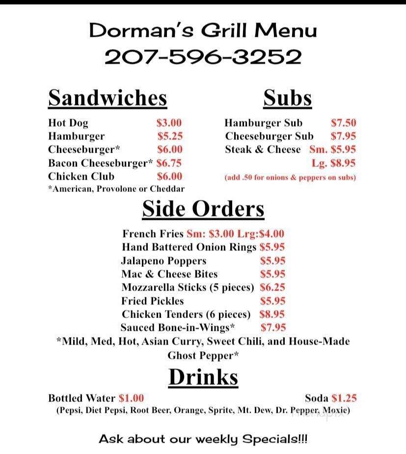 Dorman's Dairy Dream - Thomaston, ME menu_pic