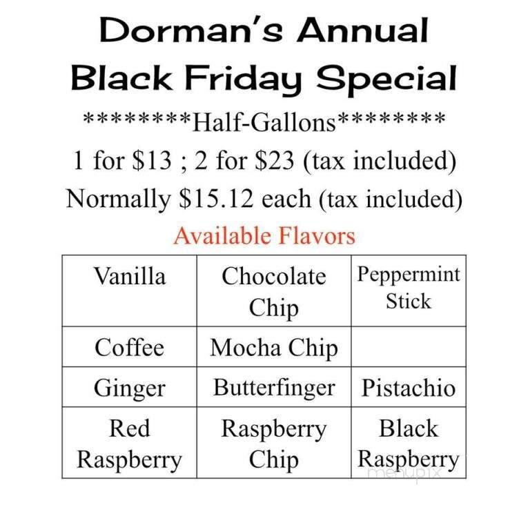 Dorman's Dairy Dream - Thomaston, ME menu_pic