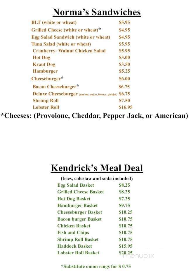 Dorman's Dairy Dream - Thomaston, ME menu_pic