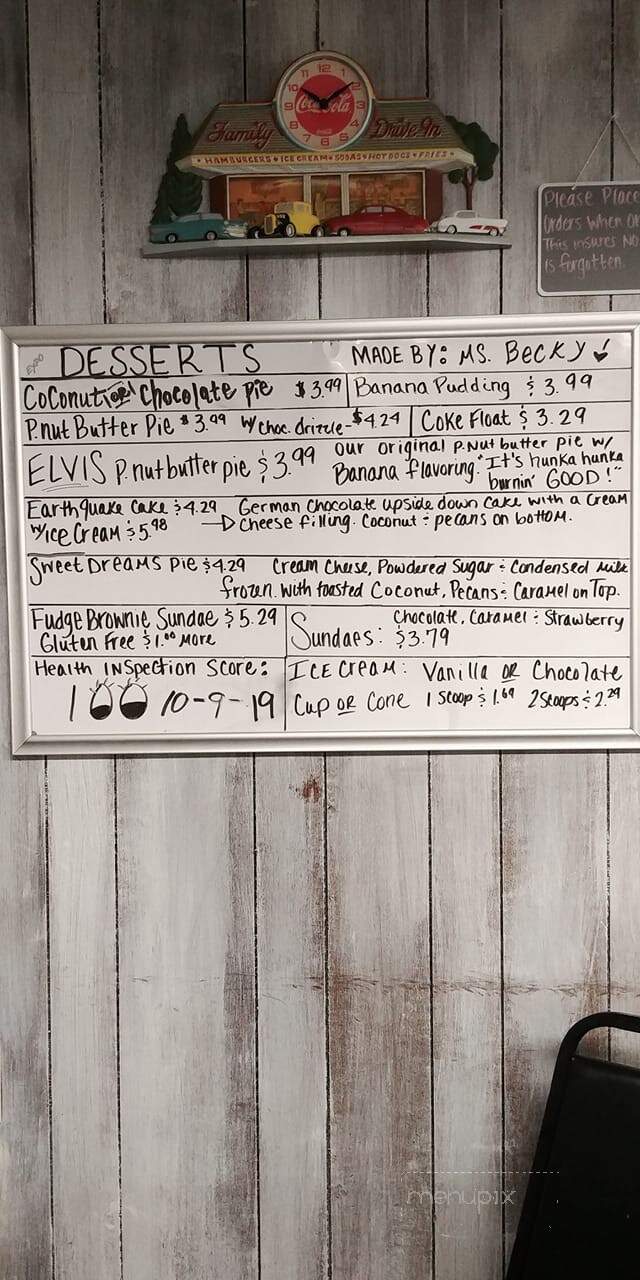 Becky's Grocery Grill - Maryville, TN menu_pic
