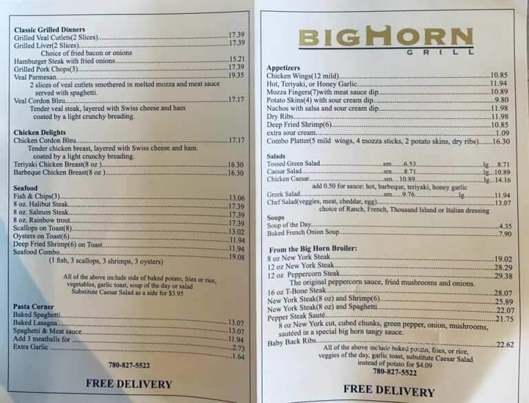 Big Horn Dining Lounge & Pizza - Grande Cache, AB