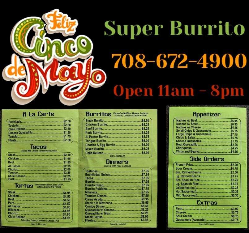 Super Burrito - Crete, IL menu_pic
