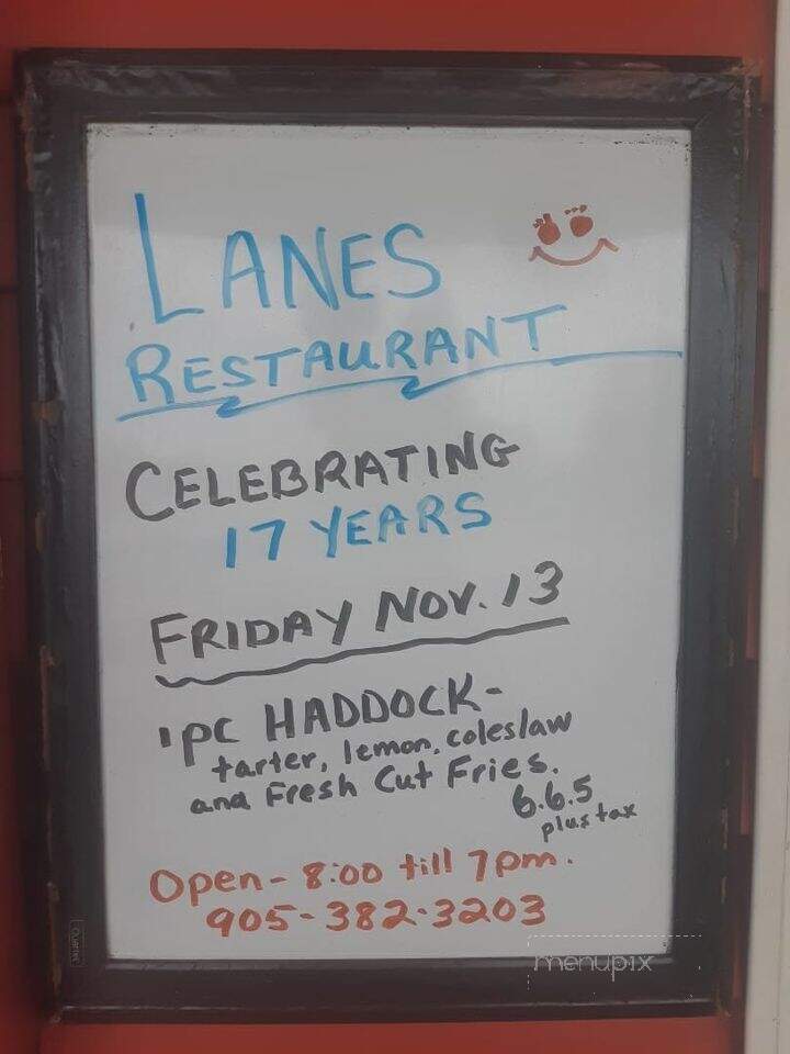 Lanes Family Restaurant - Fort Erie, ON menu_pic