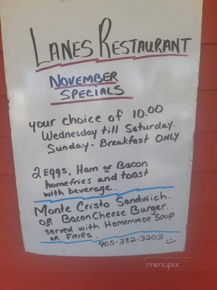 Lanes Family Restaurant - Fort Erie, ON menu_pic