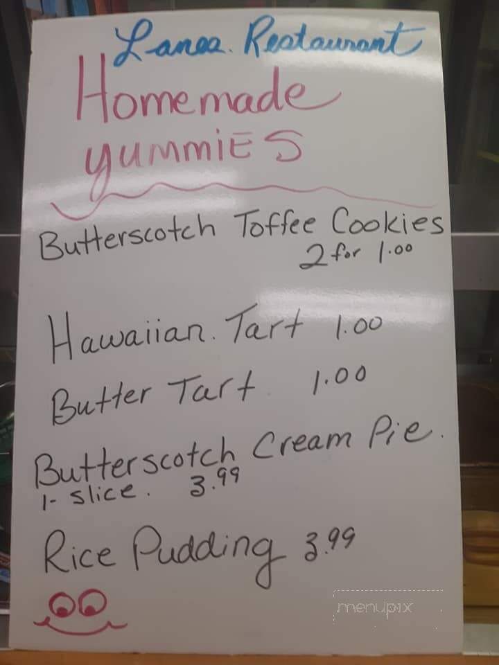 Lanes Family Restaurant - Fort Erie, ON menu_pic