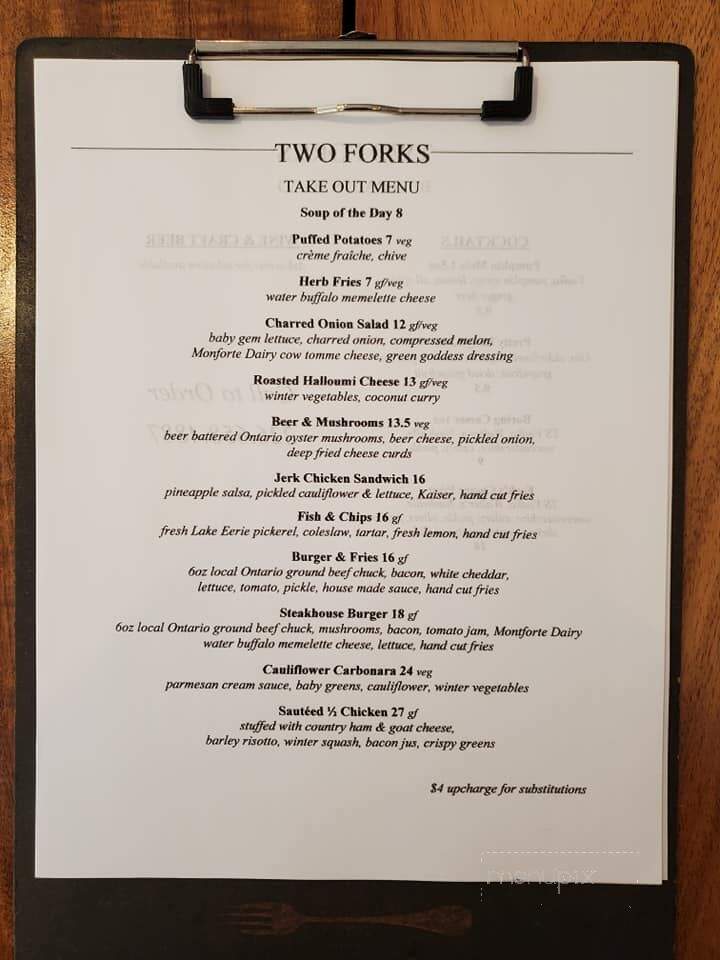 Two Forks - Port Stanley, ON menu_pic