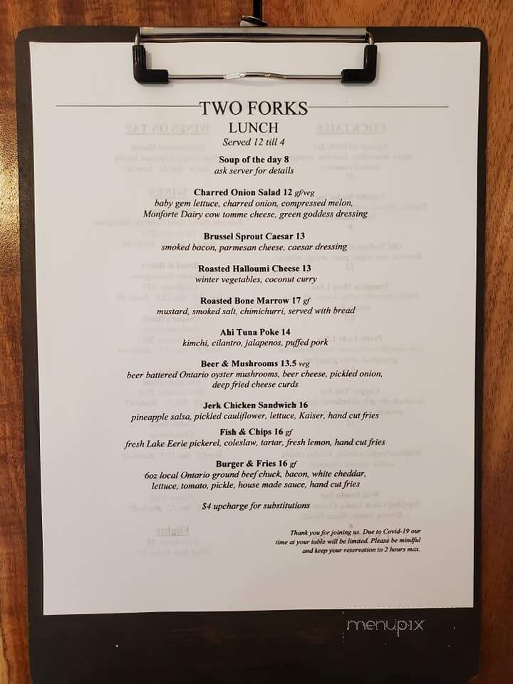 Two Forks - Port Stanley, ON menu_pic